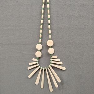 Authentic Alaskan Inuit Walrus Ivory & Jade Necklace – 28”